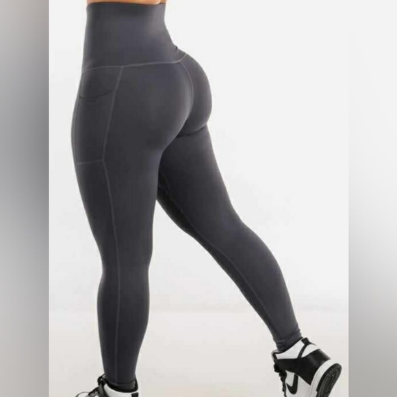 Gray High Waisted Corset Legging - Picture 4 of 6